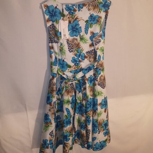 NWT Acevog Ladies Flower Print Size XXL Sleeveless Fit & Flare Dress - Picture 2 of 6